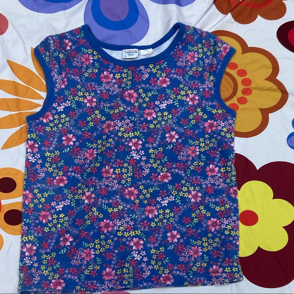 Blue floral T-shirt